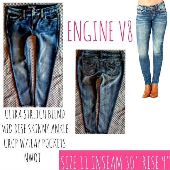 Engine V8 Jeans Denim - Engine V8 Jeans Size 11 Mid Rise Skinny Jeans NWOT